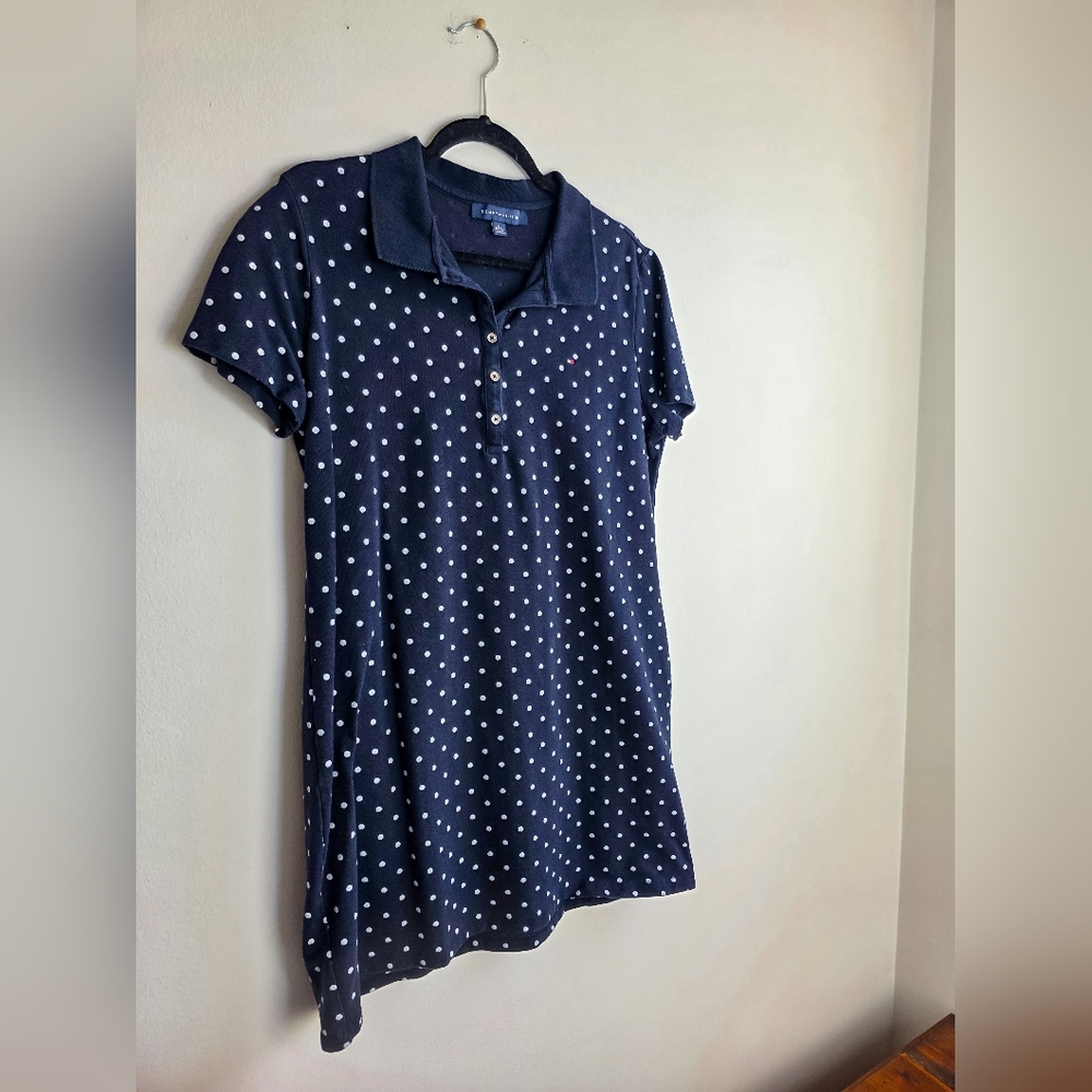 Tommy Hilfiger Navy Blue Polka Dot Mini Dress